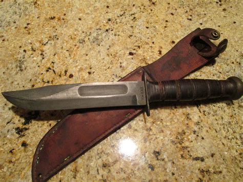 Early Ka Bar With Usmc Boyt 43 Leather Sheathscabbard