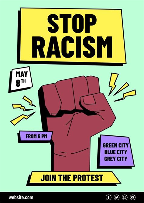 Free Hand Drawn Stop Racism Poster Template To Edit