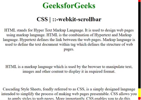 How To Create A Custom Scrollbar Using Css Geeksforgeeks