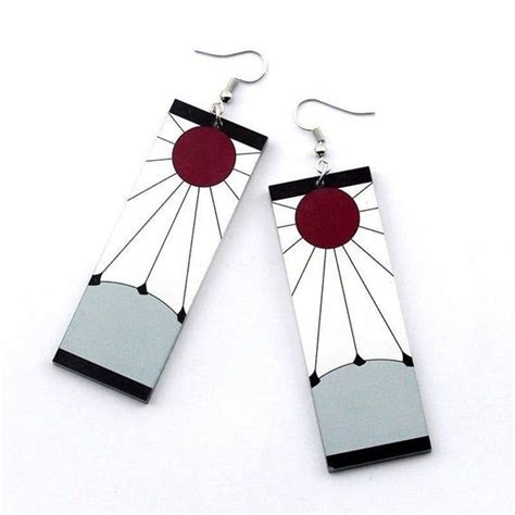 Tanjiro Kamado Acrylic Dangle Earrings Kimetsu No Yaiba Demon Slayer