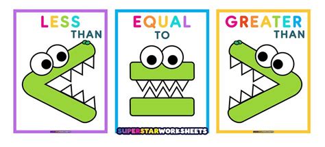 Greater Than Sign & Less Than Sign - Superstar Worksheets - Worksheets Library