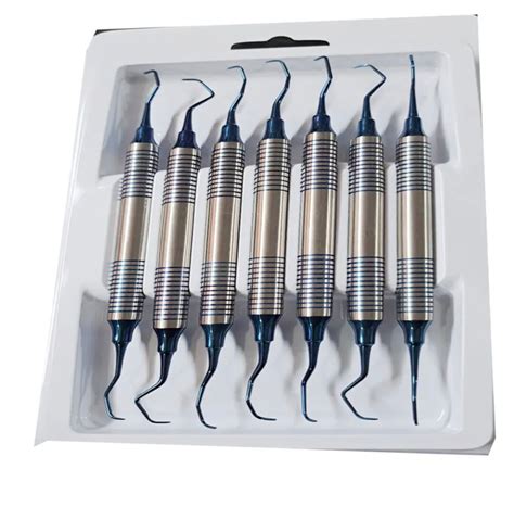 Gracey Curettes Set Of 7 Pcs Titanium Coated Dental Periodontal Scaler