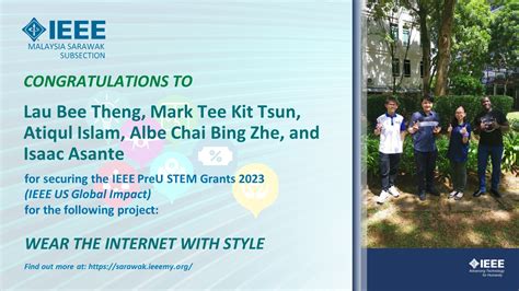 Members Of Ieee Malaysia Sarawak Subsection Awarded The Ieee Preu Stem