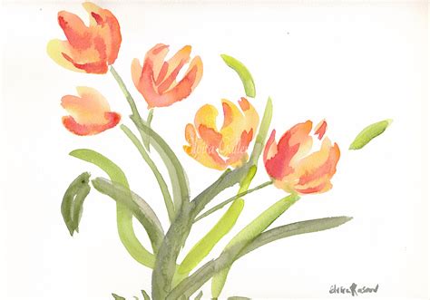 Tulips Watercolor Card