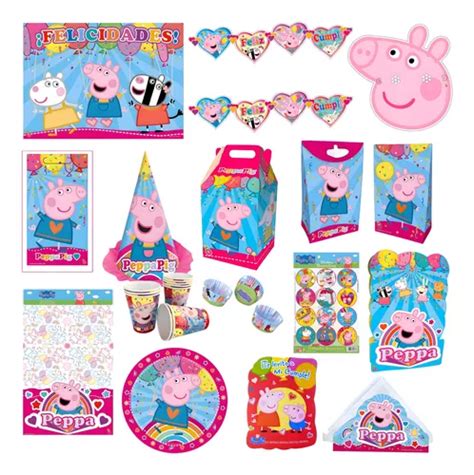 Kit Feliz Cumpleaños De Peppa Pig Cotillón Waf