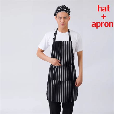 Фартук+ шляпа Кухня Повара фартуки работы столовой половина-длина ...