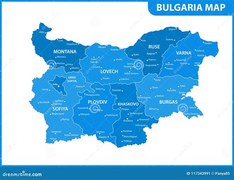 The Detailed Map Of Bulgaria With Regions Or States And Cities Capital