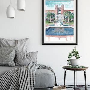 Florida State University Art Print, Watercolor Painting , Tallahassee ...