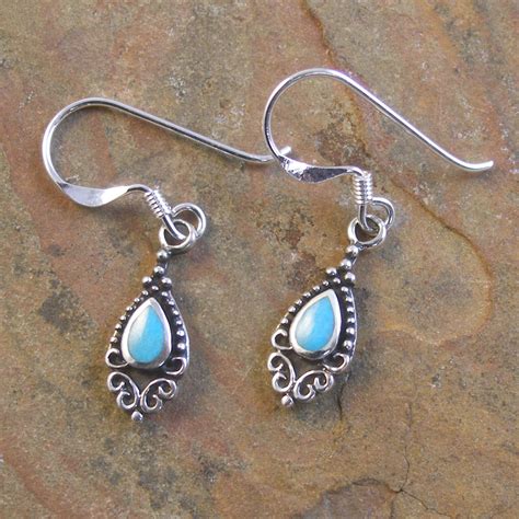 X Mm Sterling Silver Turquoise Earring Transglobal Trading