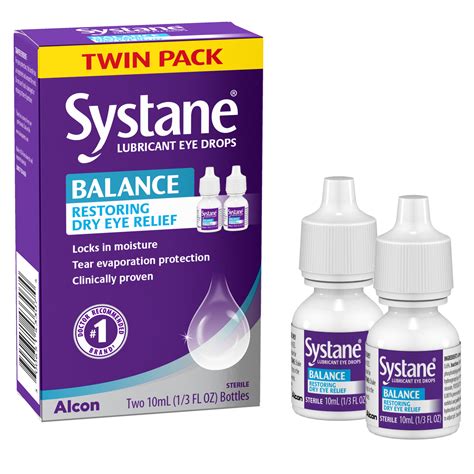 Systane Balance Lubricating Eye Drops For Dry Eyes Symptoms 10ml Twin Pack