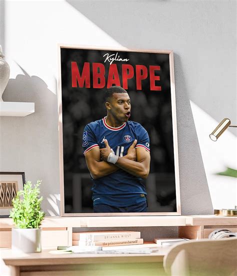 Kylian Mbappe Poster Mbappe Printable Poster Psg Soccer Poster