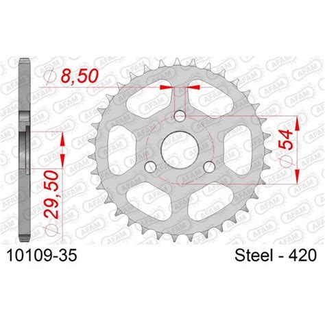 01001103 Afam Kit Chaine Acier Honda Z 50 Monkey Pignons 14 Dents