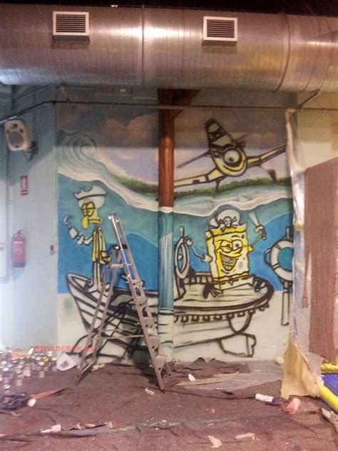 Berok Graffiti Mural Profesional En Barcelona Murales Infantiles Bob