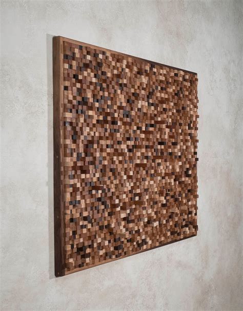 Wood Wall Art Sound Diffuser Contemporary Wall Sculpture Wooden Wall