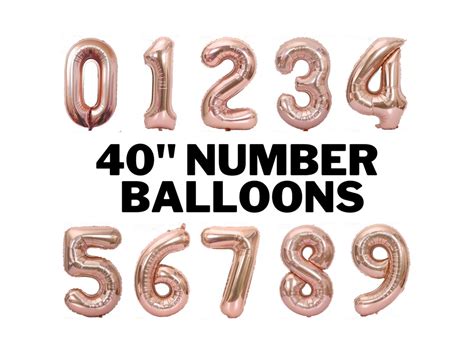 40 Inch Rose Gold Jumbo Number Balloons Huge Giant Foil Mylar Number