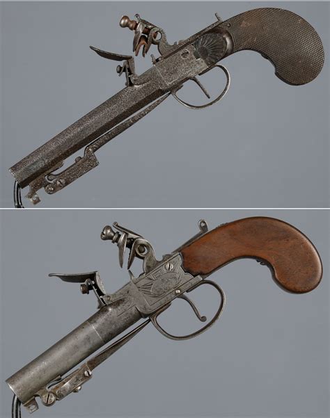 Two Flintlock Pistols With Snap Bayonets Rock Island Auction