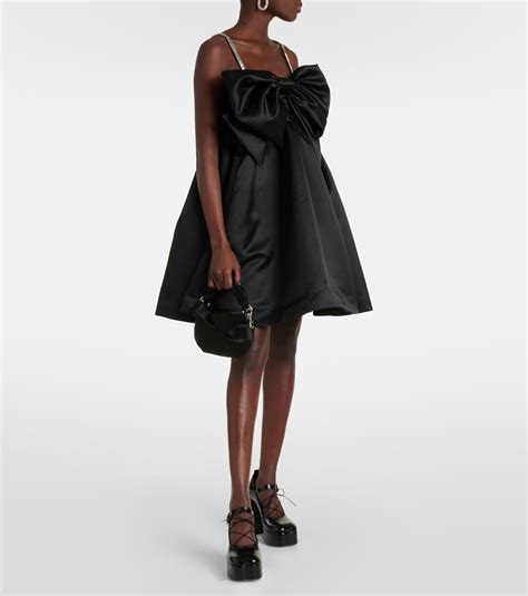 Bow Detail Satin Minidress In Black Nina Ricci Mytheresa