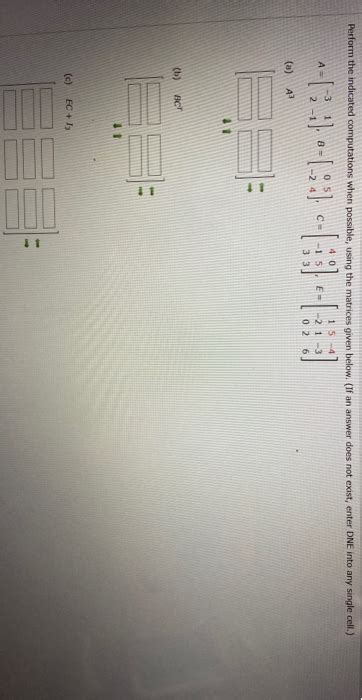 Solved Perform The Indicated Computations When Possible Chegg