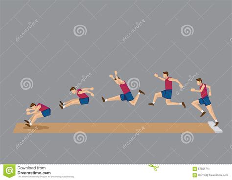 Long Jump in Action Sequential Vector Icons Stock Vector - Illustration of flexibility, field ...