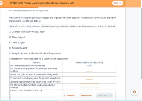 Solved CPPREP4005 Prepare To Work With Real Estate Trust Chegg