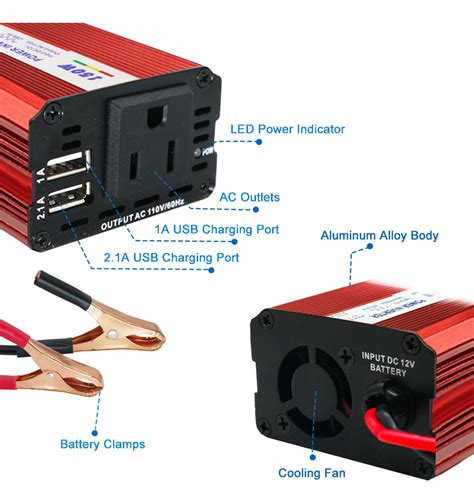 150w De Energía Del Coche Portátil Inversor Dc 12v A Ac 110v Meses