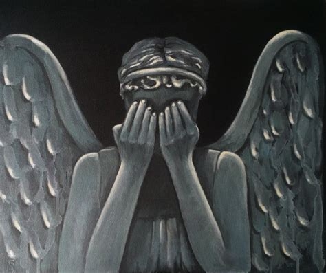 Weeping Angel Original painting Fan Art Doctor by NinaShillingArt