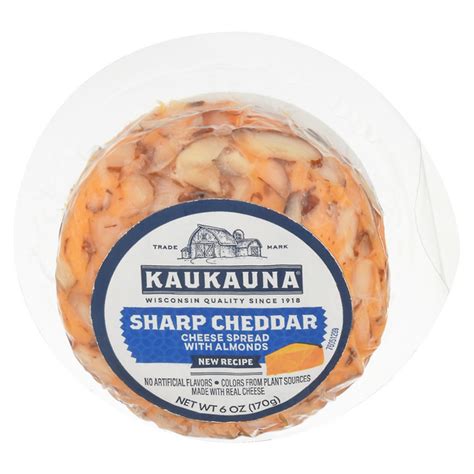 Save On Kaukauna Spreadable Cheddar Cheese Sharp Ball With Almonds