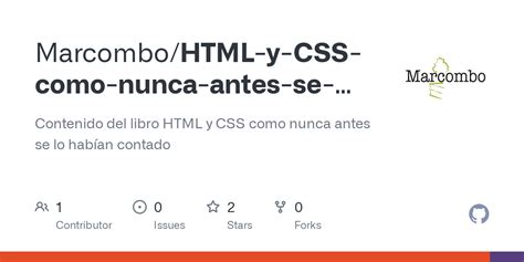 Github Marcombo Html Y Css Como Nunca Antes Se Lo Habian Contado