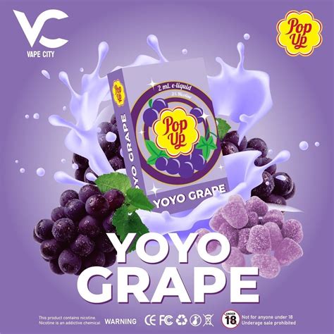 VC Pop Up POD Yoyo Grape Pod Head E Liquid 2ml Nic 3 แท หวพอ