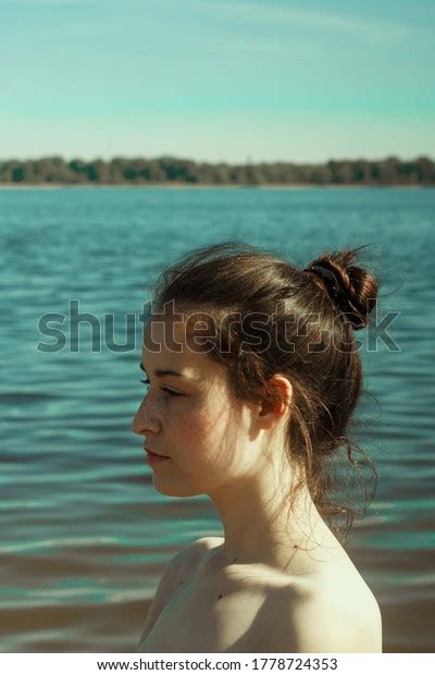 Portrait Cute Girl Naked Bare Shoulders Stock Photo Shutterstock