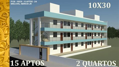 Prédio P138 15 apartamentos 2 quartos 3 andares terreno 10x30