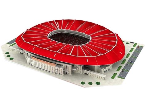 An Architectural Model Of The Stadium In Red And White