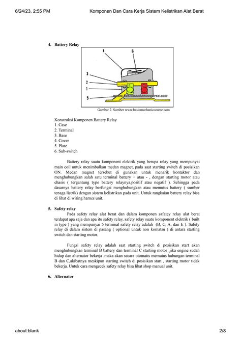 SOLUTION Komponen Dan Cara Kerja Sistem Kelistrikan Alat Berat Studypool