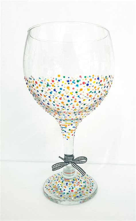 Hand Painted Decorated Large Balloon Gin Glass Wine Glass Etsy