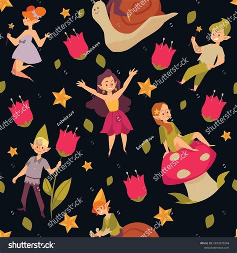 Cute Cartoon Pixies Magic Wands Fairy Stock Vector (Royalty Free ...