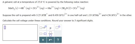 Solved A Galvanic Cell At A Temperature Of 250 °c Is