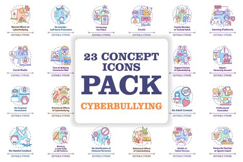 Cyberbullying Concept Icons Bundle Graphic By Bsd Studio Creative Fabrica