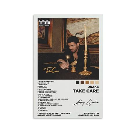 Buy OFITIN Drake Take Care Album Cover for Room Aesthetic Decorative ...