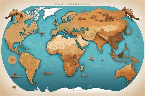 Cartografía de los camellos Foto Premium