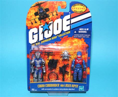 2001 Gi Joe Cobra Commander V10 And Laser Viper V2 Moc Mosc Hasbro
