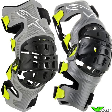 Alpinestars Bionic 7 Knee Brace Set Silver Fluo Yellow