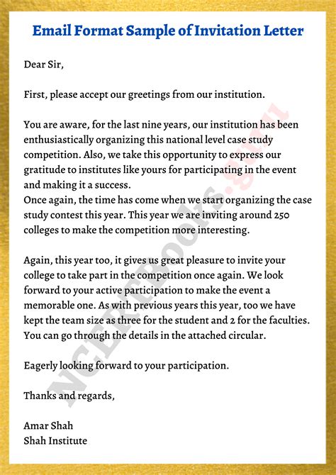 Invitation Letter Format And Samples Free Downlaod Tips On Writing A Letter