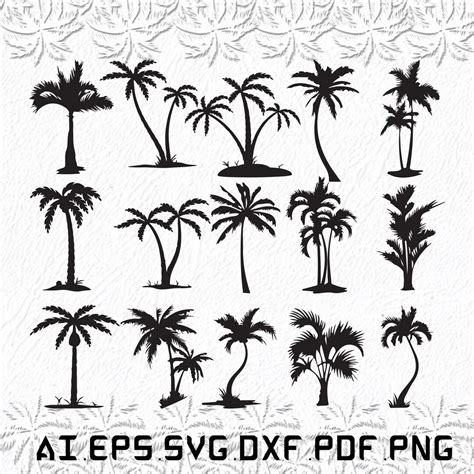 Palm Tree Svg Palm Trees Svg Palm Svg Tree Trees Svg Ai Pdf Eps Svg Dxf Png Etsy