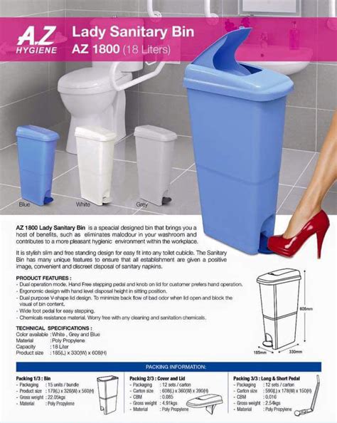 Lady Sanitary Bin 18lt Blue Made In Malaysia Daitona General