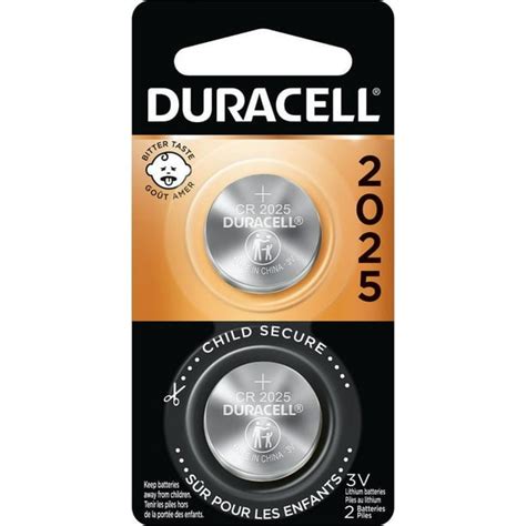 Duracell 2025 Lithium Coin Battery 3V, Bitter Coating and Child Secure ...