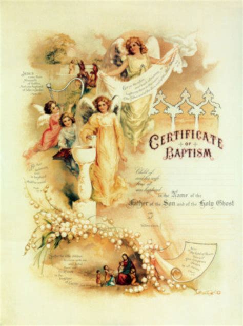 Vintage Baptism Certificate Digital Image Clip Art Cardmaking Mixed ...