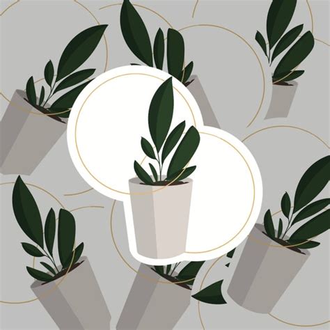 Minimalistic Plant Sticker Glossy Sticker Matte Sticker Etsy