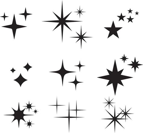 Conjunto De Estrellas Brillantes Tatuajes De Estrellas Estrellas