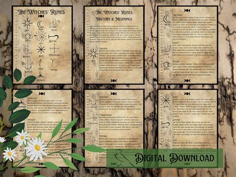 Witches Runes Divination Runes Grimoire Page BOS Page Etsy