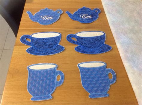 Free In The Hoop Coffee Cup Coaster Machine Embroidery Ideas